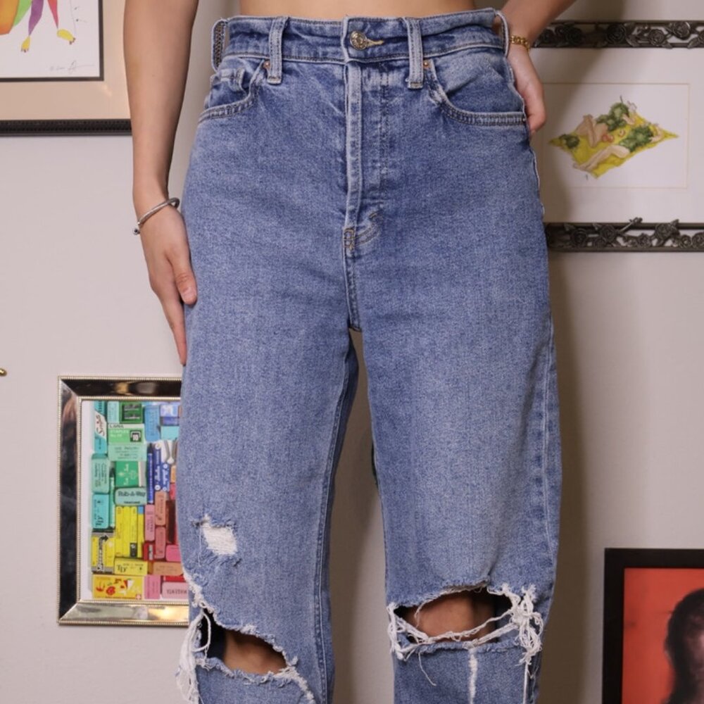 Straight high rise jeans